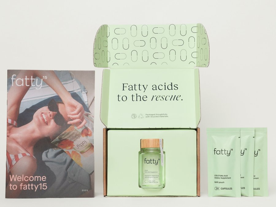 fatty15 starter kit with bottle and refill pouches