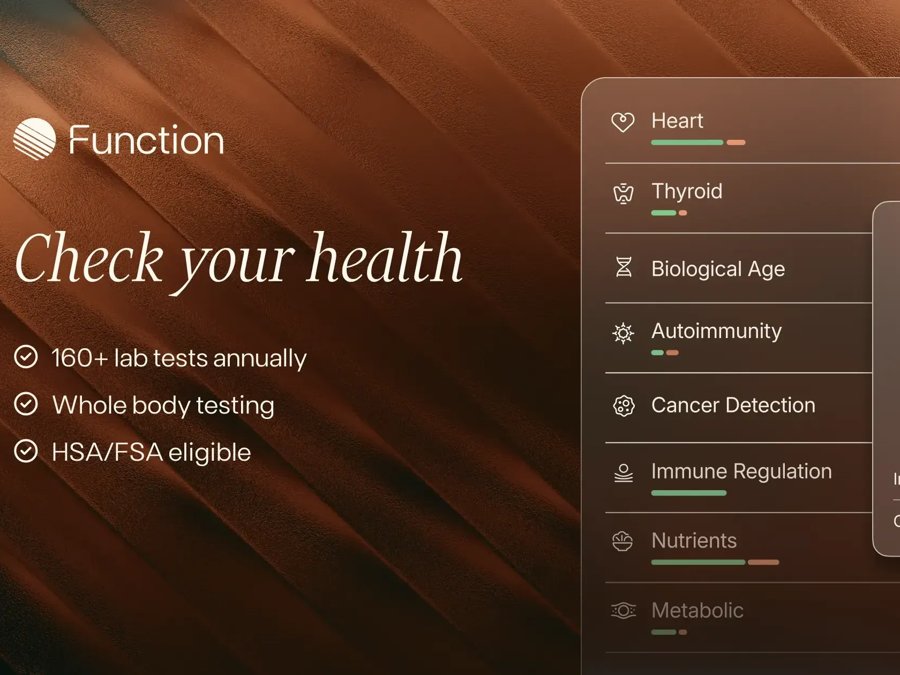Function Health lab testing dashboard
